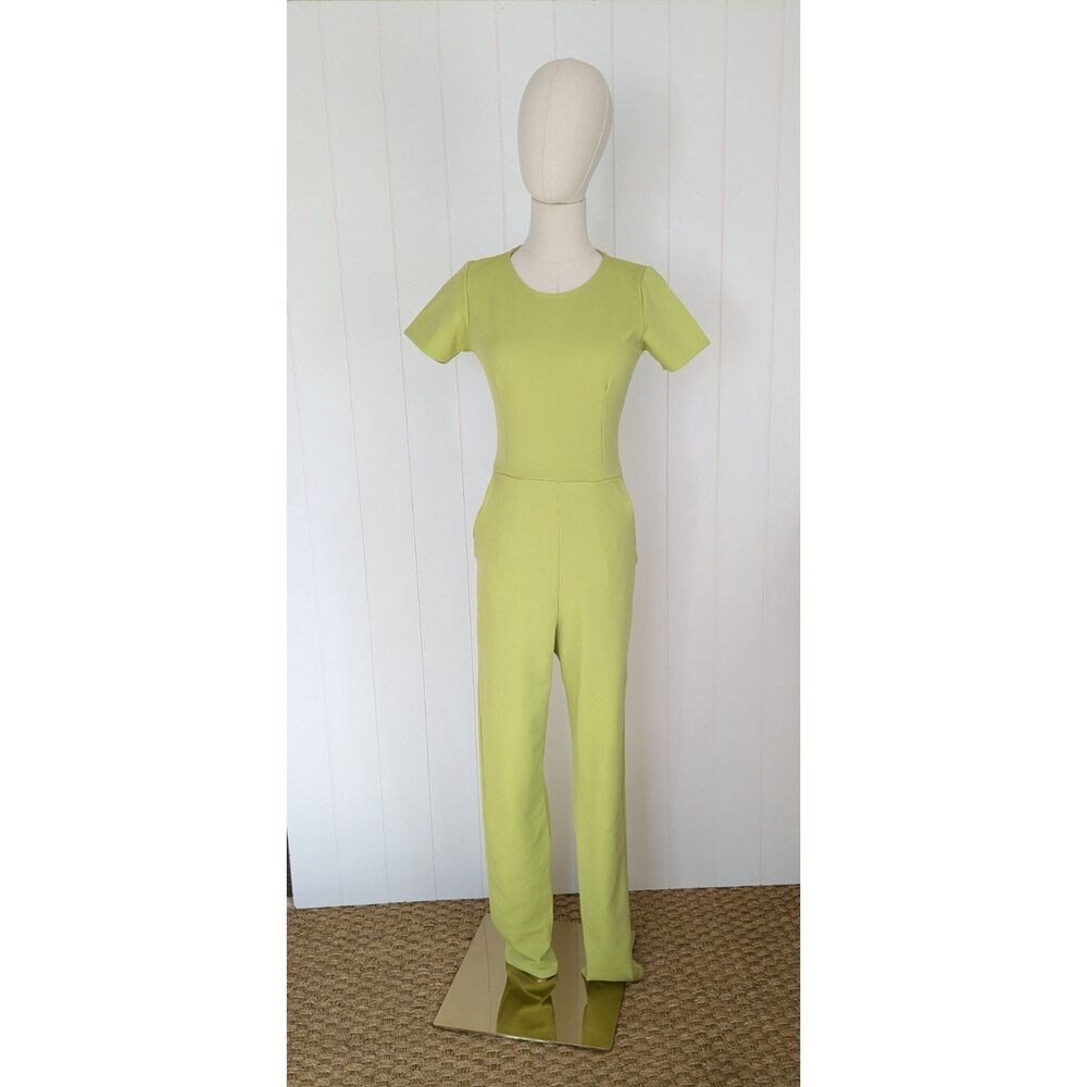 Vintage First Love Lime Green Jumpsuit - Short Sleeve - Small